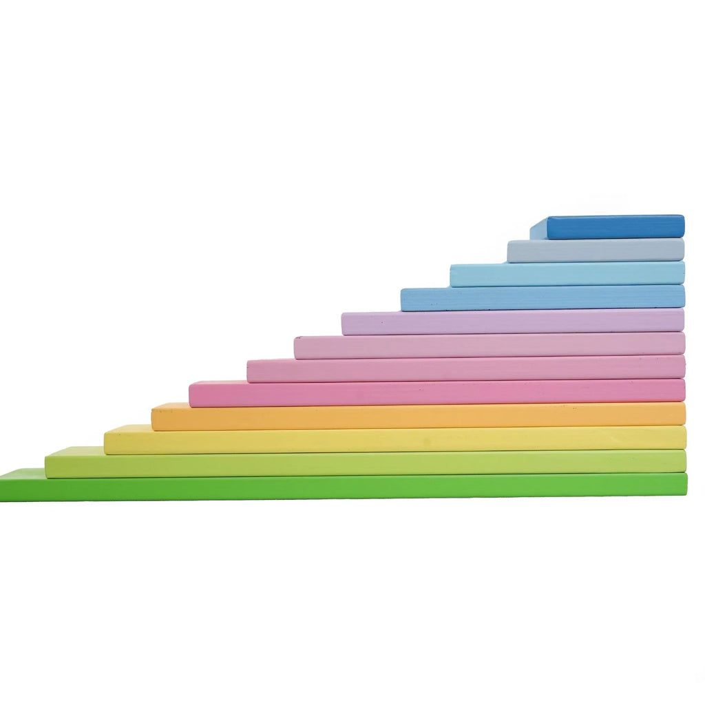 Rainbow Plates - 12 pc - Pastel Colour - Tortoyse