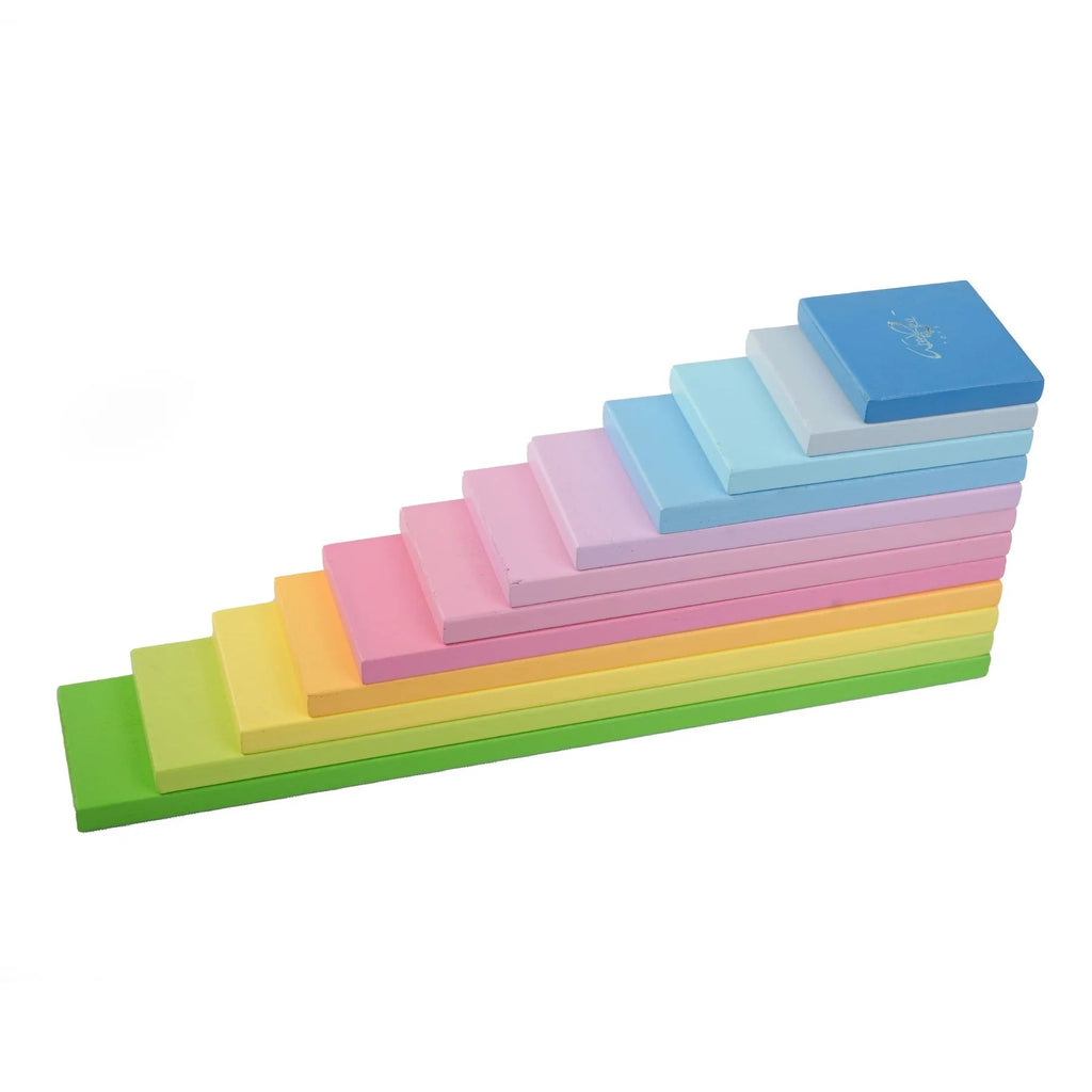 Rainbow Plates - 12 pc - Pastel Colour - Tortoyse