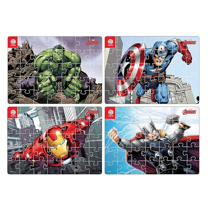 Ratna's 4 in 1 Marvel Avengers Jigsaw Puzzle - Tortoyse Innovations LLP Educational Toys 8904114981496