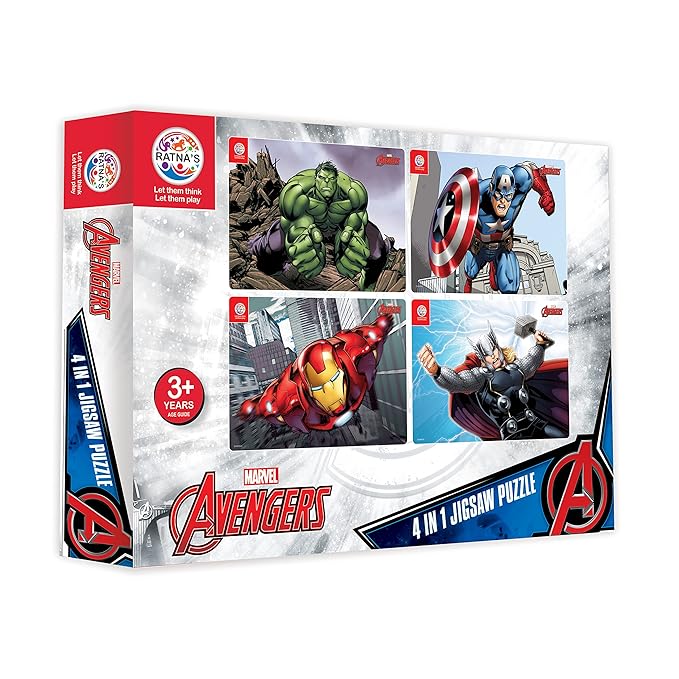 Ratna's 4 in 1 Marvel Avengers Jigsaw Puzzle - Tortoyse Innovations LLP Educational Toys 8904114981496