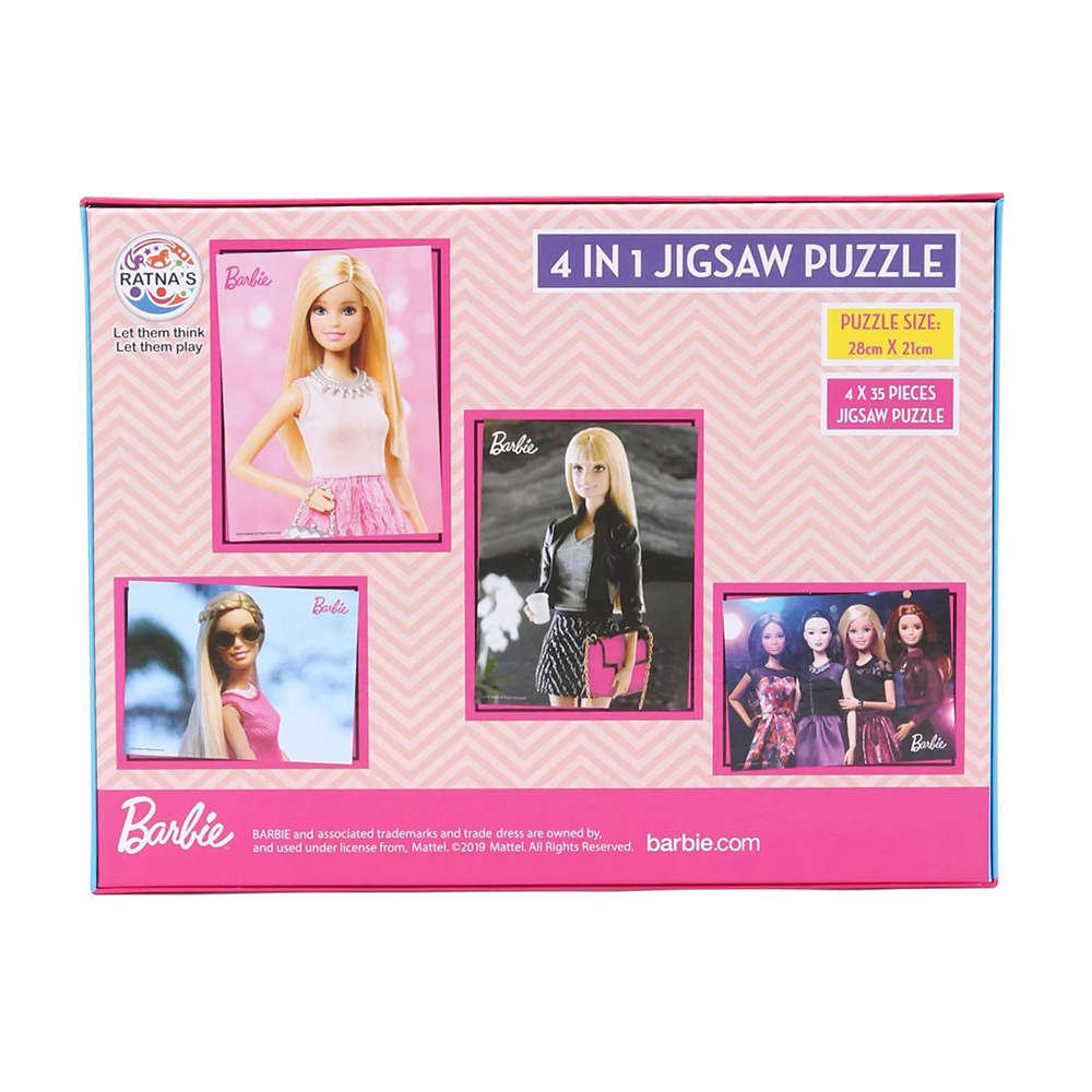 Ratna's Barbie 4 in 1 Jigsaw Puzzle - Tortoyse Innovations LLP Educational Toys 8904114981489