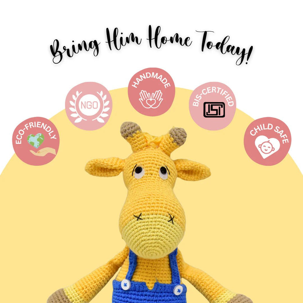 Soft & Cuddly Crochet Giraffe – Alex the Handmade Companion - Tortoyse ANIMAL TOYS
