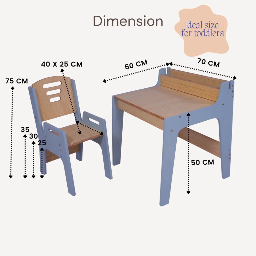 Toddler Study Table & Chair - Tortoyse