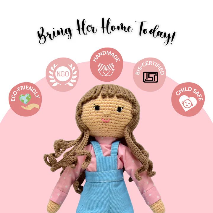 Twinkle the Doll – Charming Handmade Crochet Doll | Unique & Adorable Gift for Kids - Tortoyse Toys