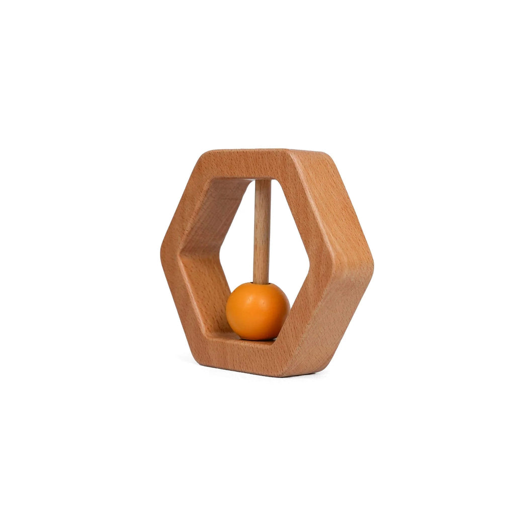 Wooden Hexagon Rattle - Tortoyse