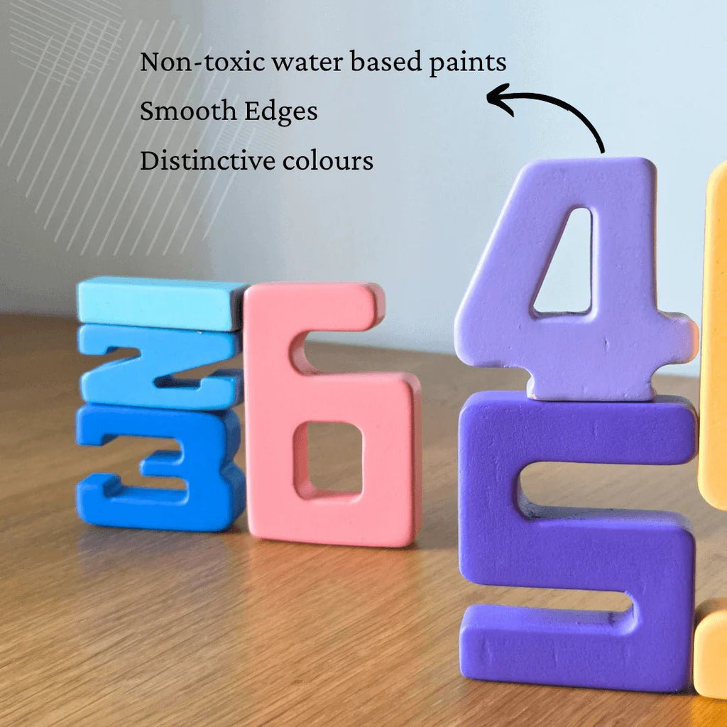 Wooden Number Building Blocks - Tortoyse