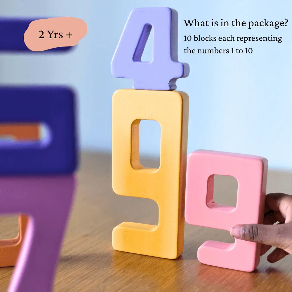 Wooden Number Building Blocks - Tortoyse