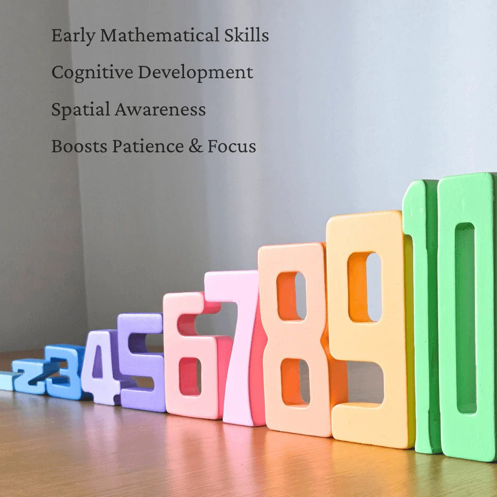 Wooden Number Building Blocks - Tortoyse