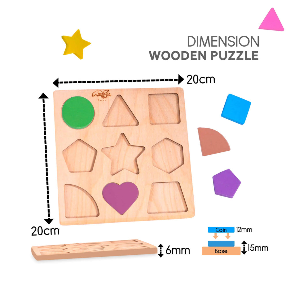 Wooden Shapes Puzzle - Tortoyse