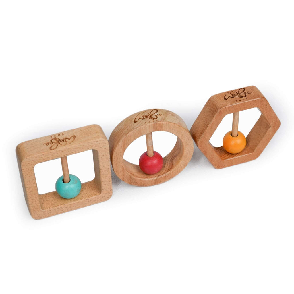 Wooden Square Rattle - Tortoyse