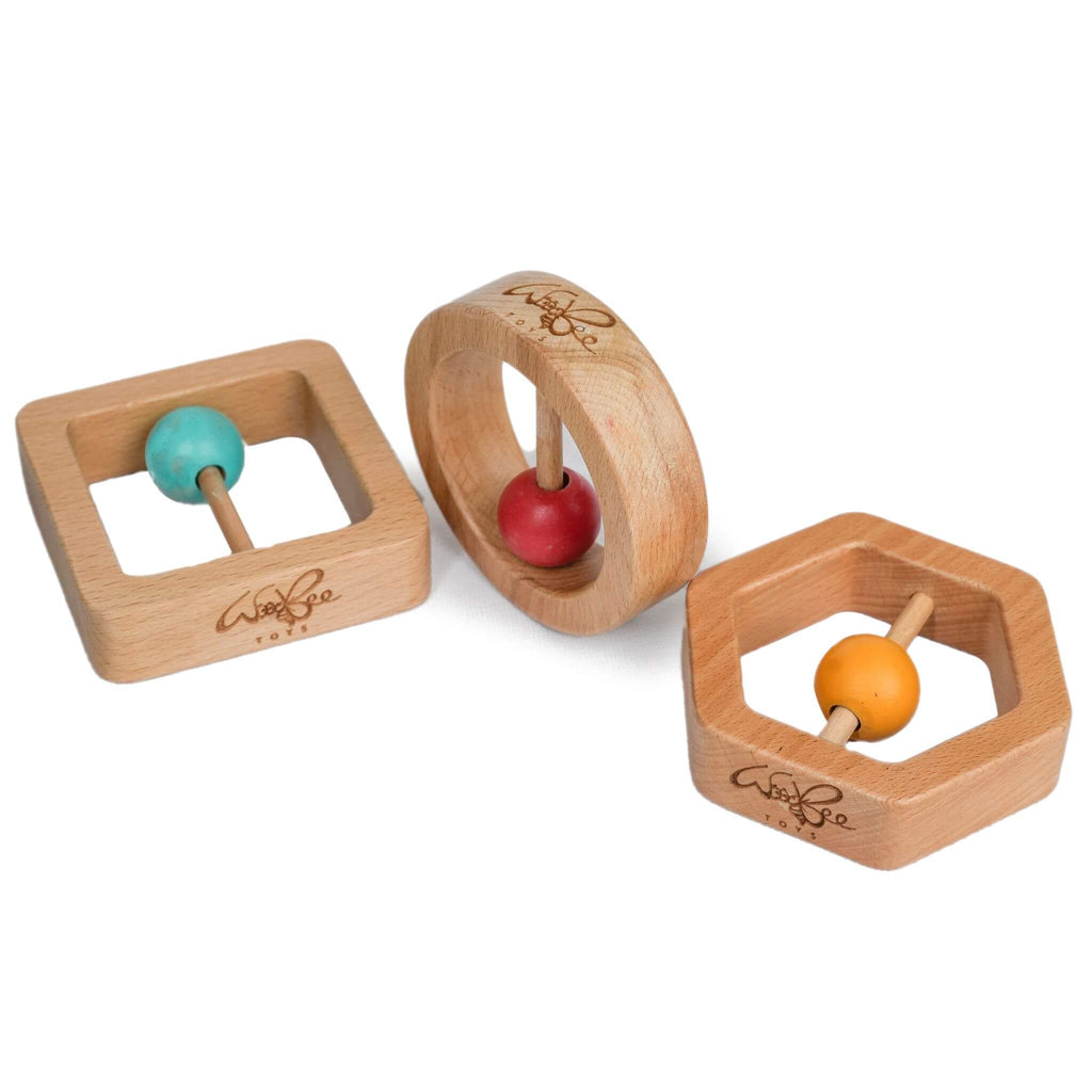 Wooden Square Rattle - Tortoyse