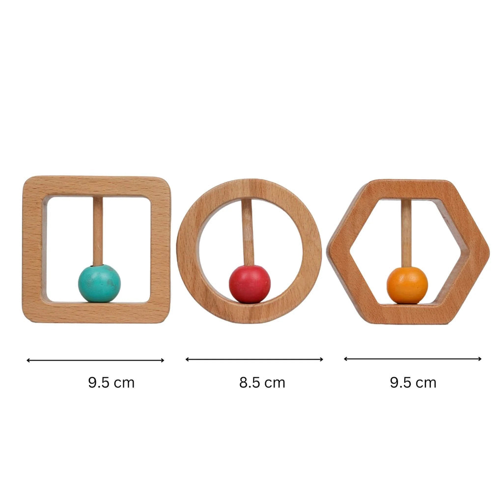 Wooden Square Rattle - Tortoyse