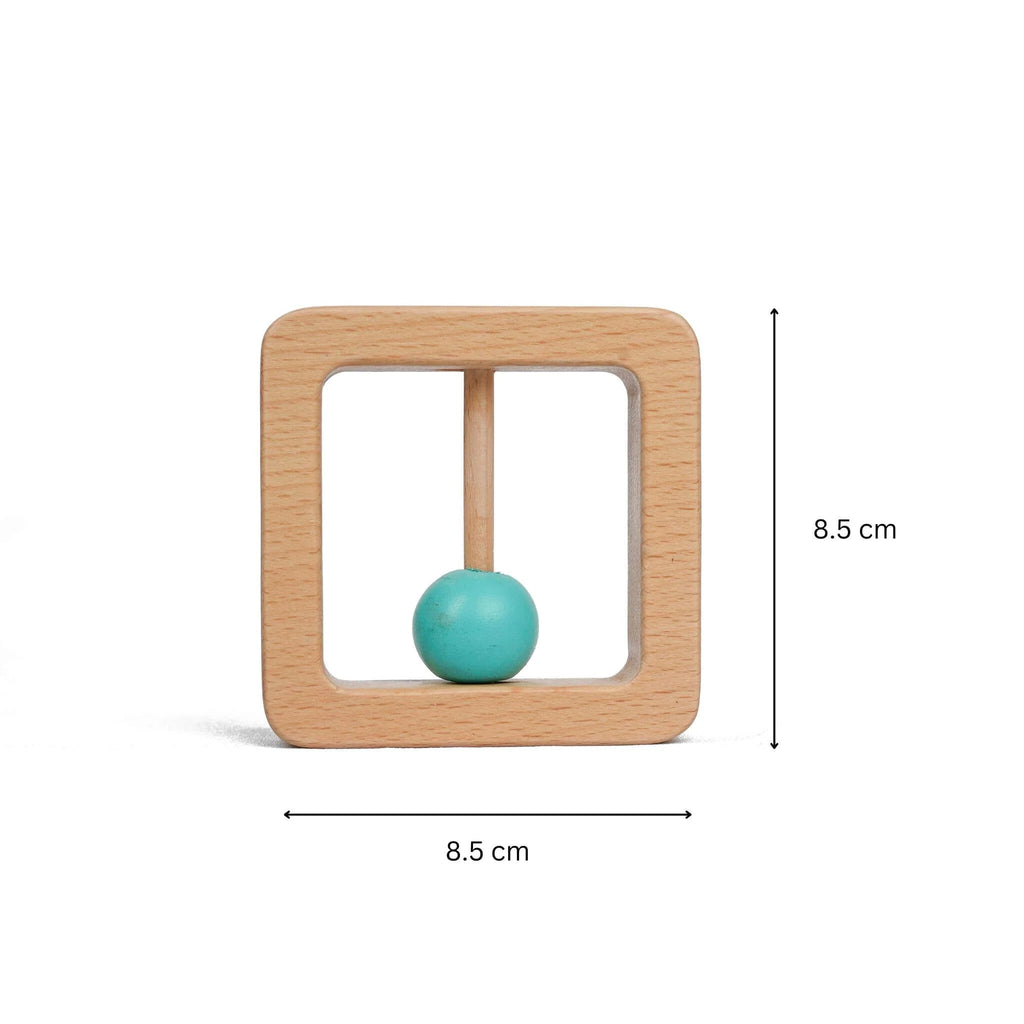 Wooden Square Rattle - Tortoyse