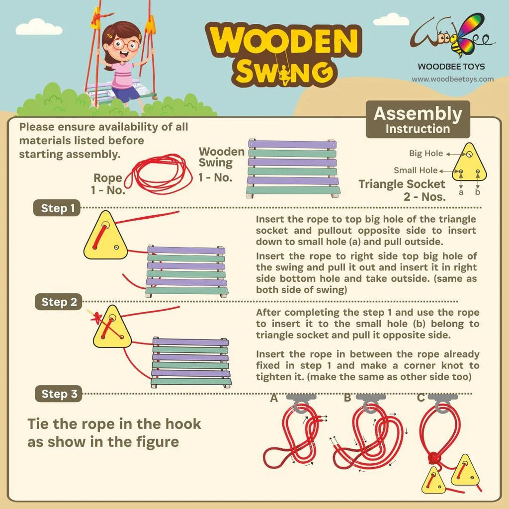 Wooden Swing - Tortoyse