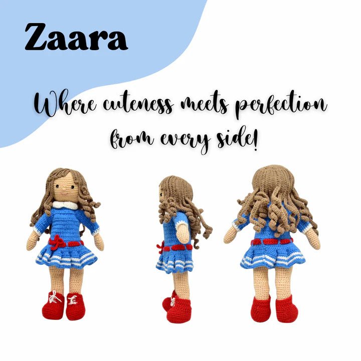 Zaara the Doll – Handcrafted Crocheted Doll with Artistic Detail & Charm | Perfect Gift for Kids - Tortoyse Toys