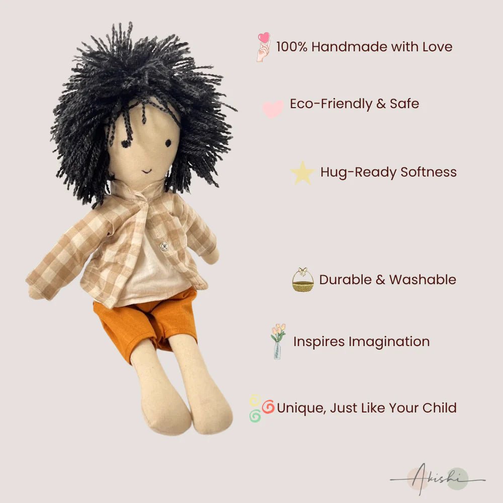 Zeyo – Handmade Cloth Doll for Kids | Soft & Eco - Friendly - Tortoyse