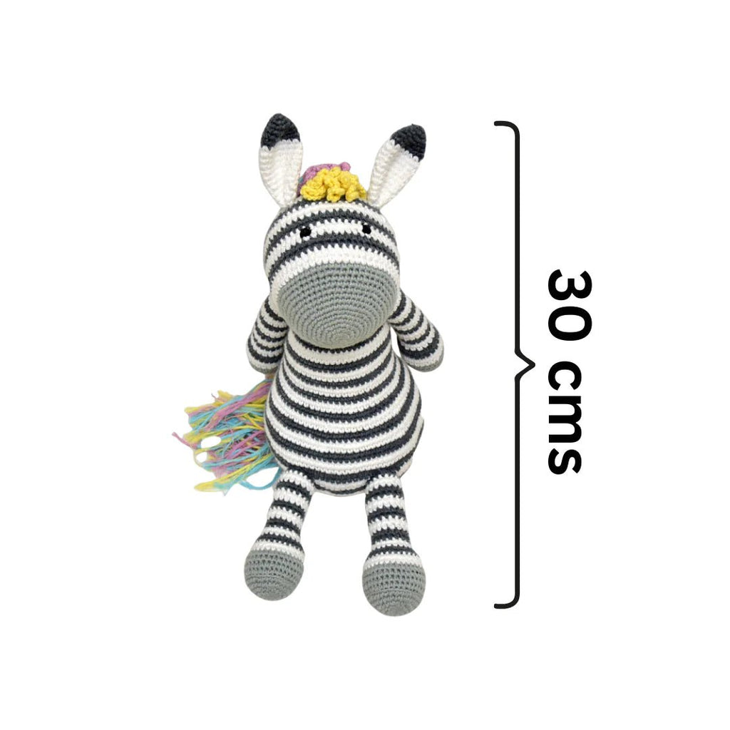 Ziggy the Zebra | Cuddly Handcrafted Crochet Plush - Tortoyse ANIMAL TOYS